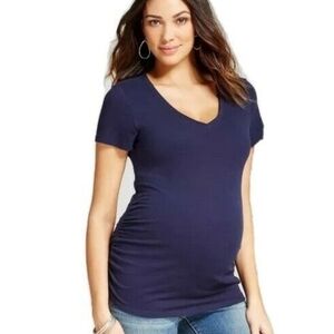 Women's Navy V-Neck Maternity Top by Isabel Maternity Ingrid & Isabel
